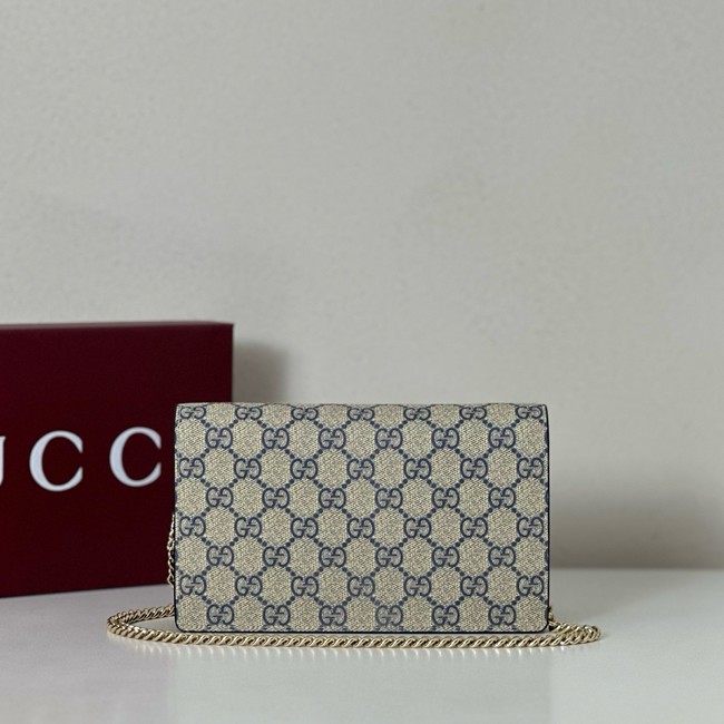 Gucci GG Marmont bi-color wallet on chain 497985 ariation beige and blue Supreme