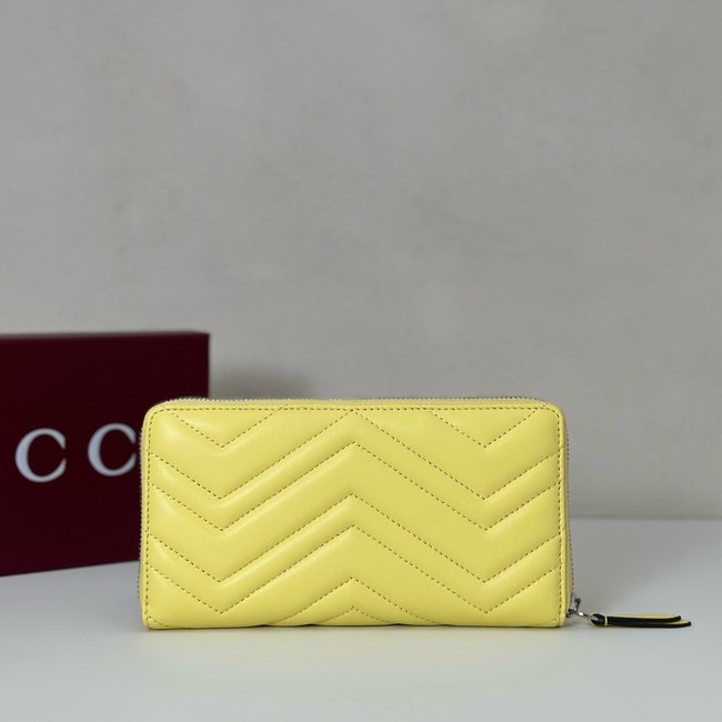 Gucci GG Marmont zip around wallet 837758 yellow