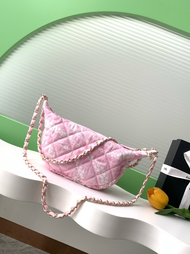 Chanel Large Hobo Bag AS5431 Light Pink & White