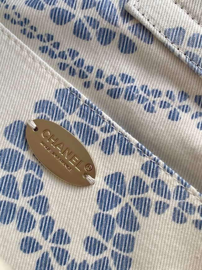 Chanel Shopping Bag AS5429 Light blue & White