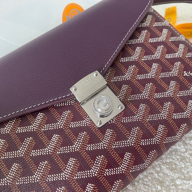 Goyard Calfskin Leather Shoulder Bag 55698 Purple