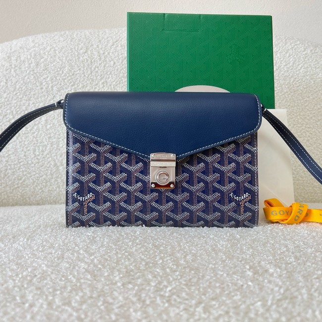 Goyard Calfskin Leather Shoulder Bag 55698 blue
