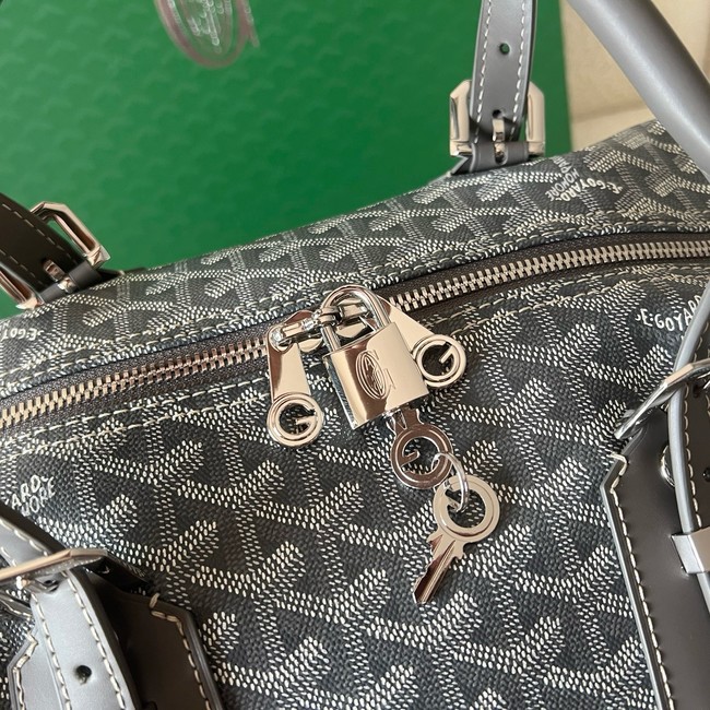 Goyard Calfskin Leather Travel Bag 55699 gray