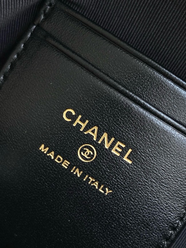 Chanel MINI TOTE BAG Suede Calfskin AS4742 black&brown