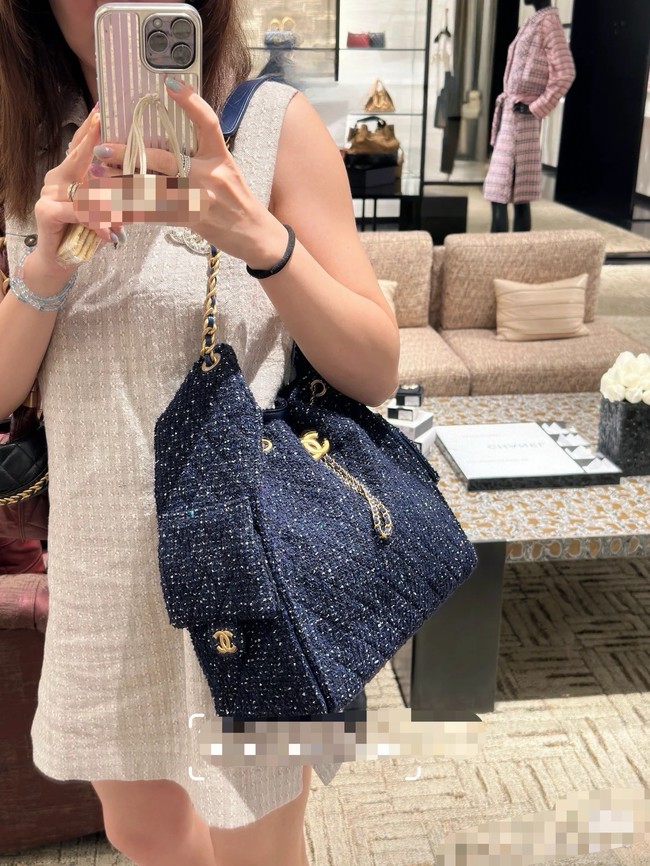 CHANEL 25 SMALL HANDBAG AS5293 dark blue