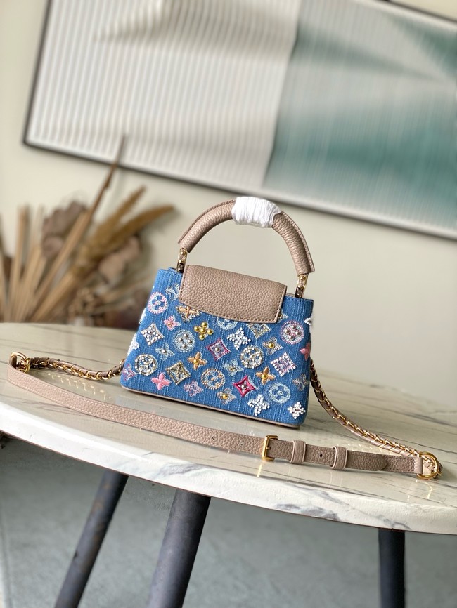 Louis Vuitton Capucines Mini M12938 gray&Denim Blue