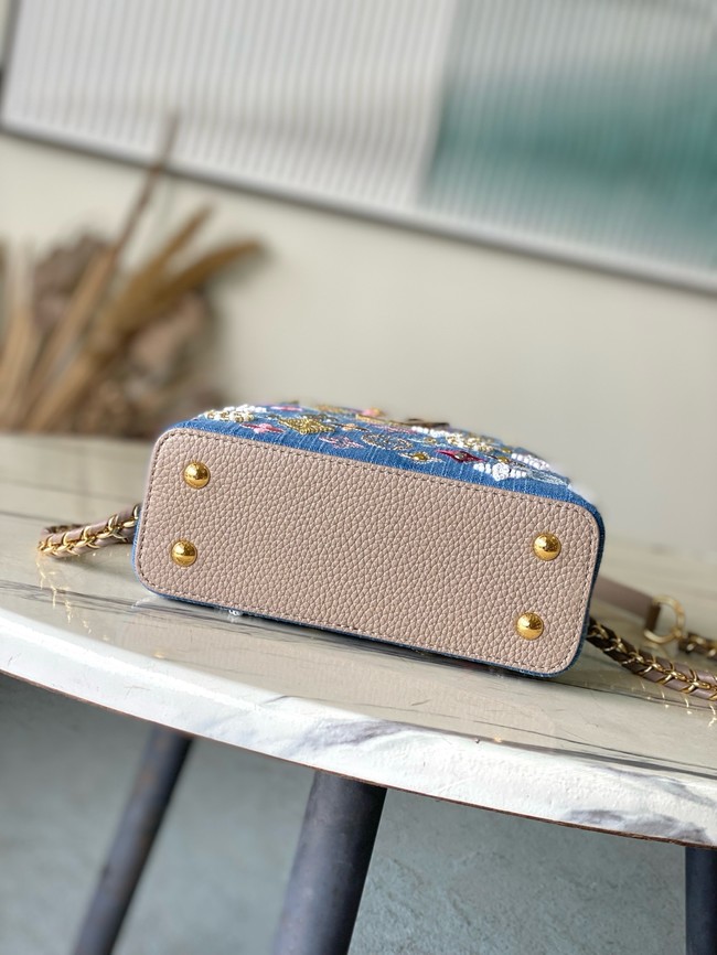 Louis Vuitton Capucines Mini M12938 gray&Denim Blue