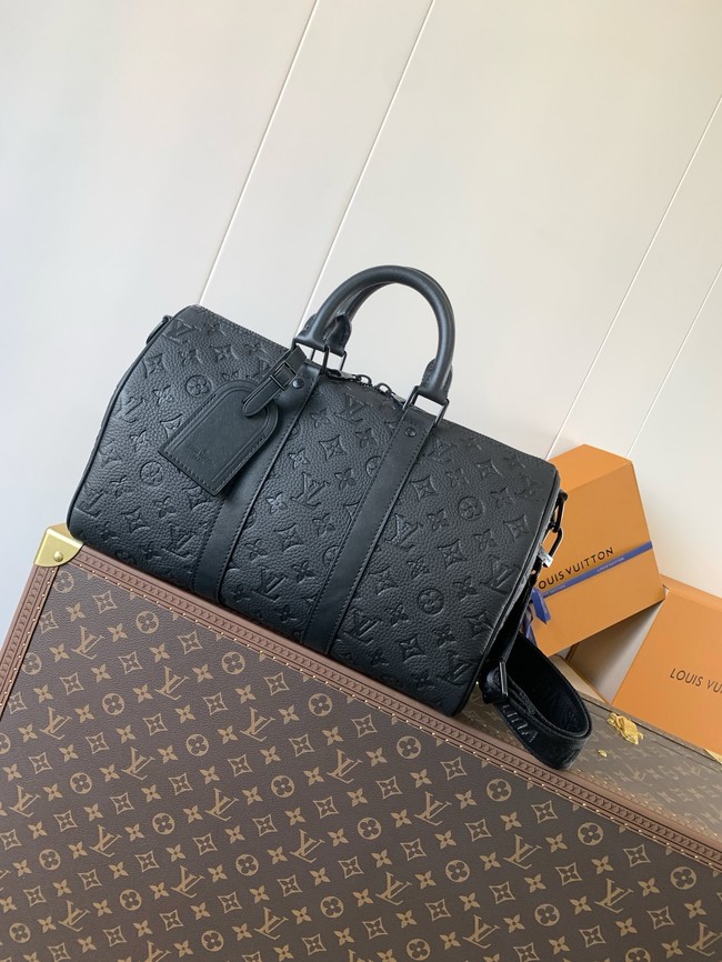 Louis Vuitton Monogram Empreinte Keepall Bandouliere 35 M46655 black