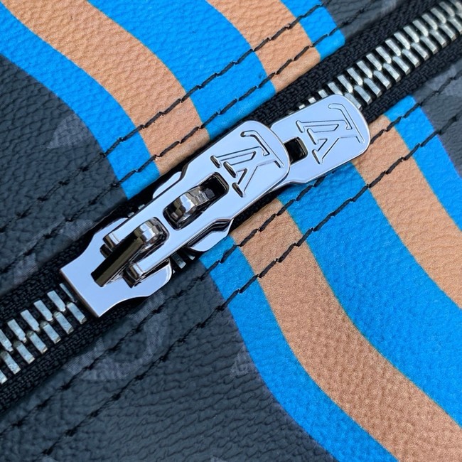 Louis Vuitton Keepall Bandouliere 55 M40605 black&blue