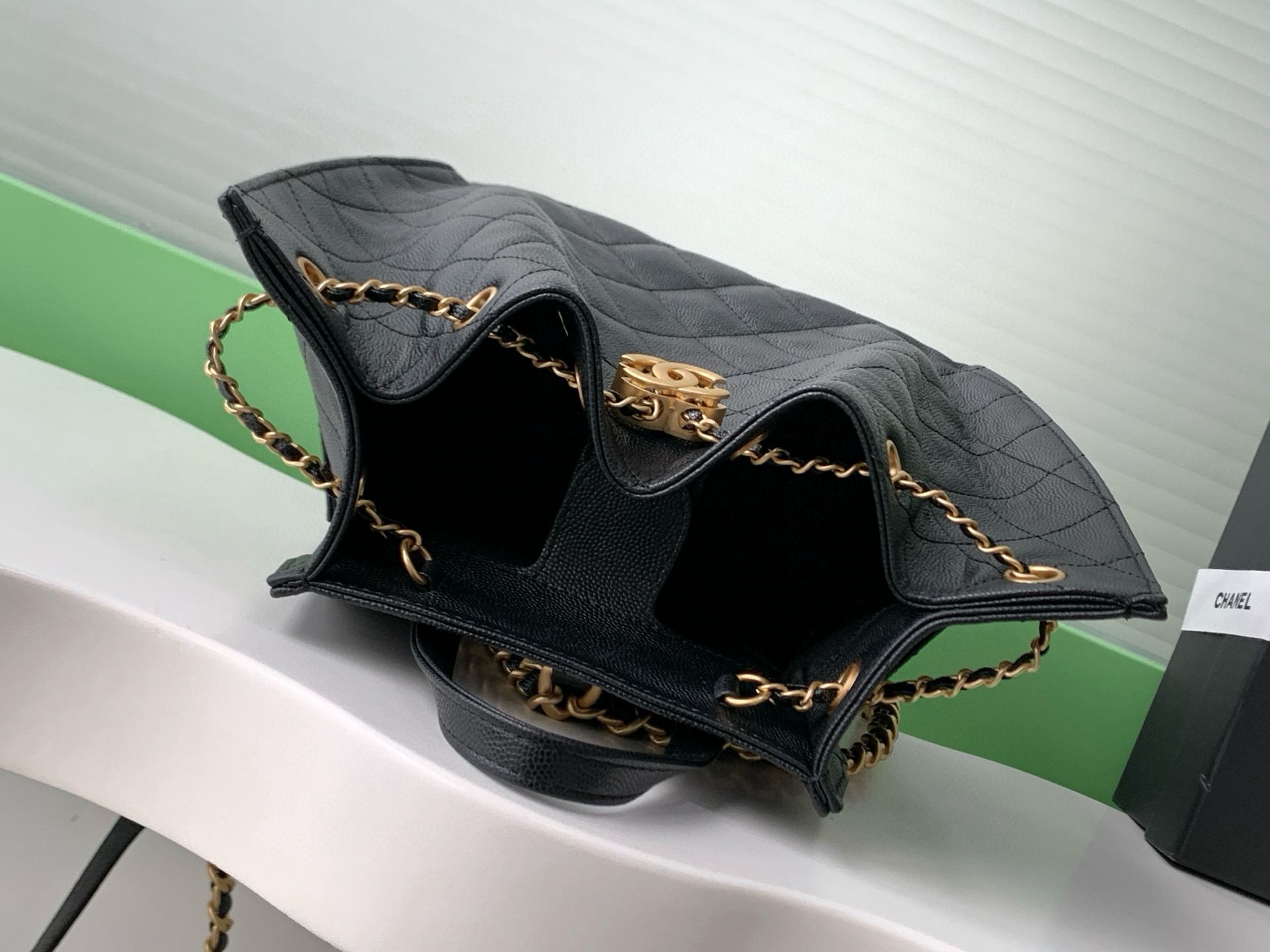 Chanel 25 Bag Original Caviar Leather Backpack AS5600 Black Chanel 25 Bag Original Caviar Leather Backpack AS5600 Black