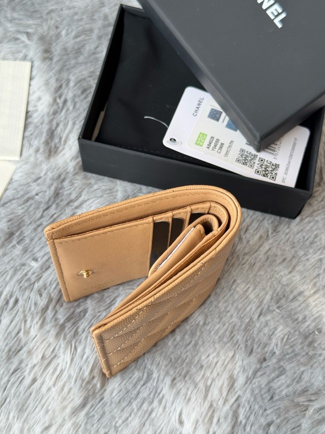 Chanel Leather Wallet A84058 Apricot