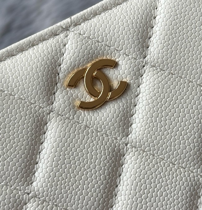 Chanel Leather Wallet A84058 white