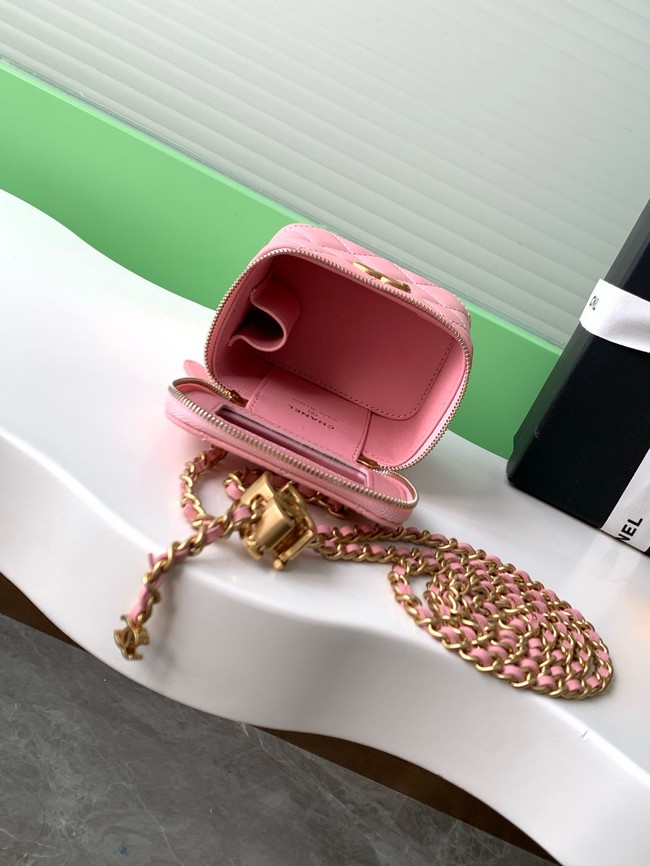 CHANEL Lambskin Small Vanity with Chain AP3941 pink