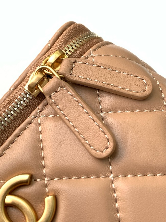 CHANEL Lambskin Vanity with Chain AP3940 Apricot