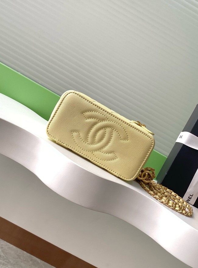 CHANEL MINI CLUTCH Grained Calfskin AP3940 yellow