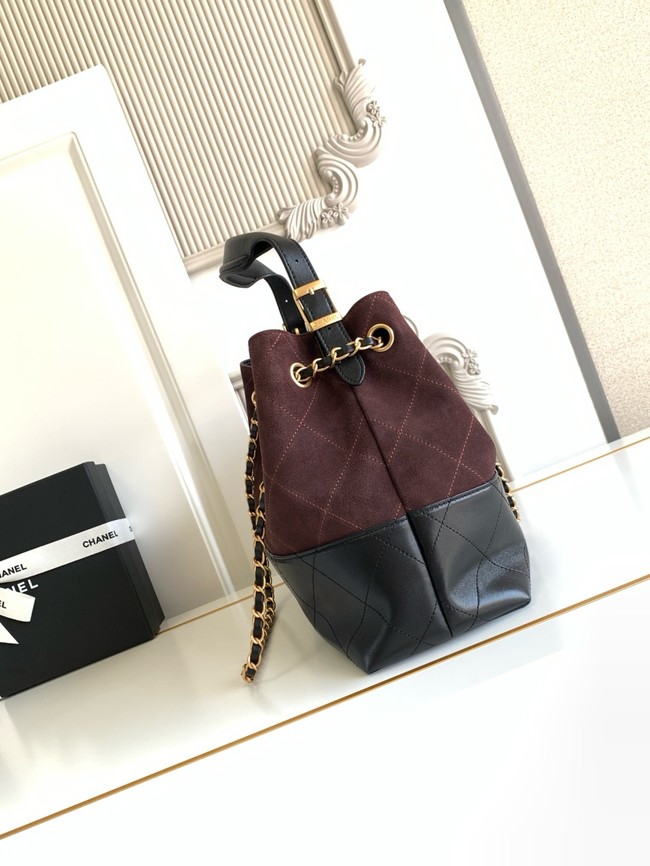 CHANEL Shopping Bag AS5434 black&burgundy