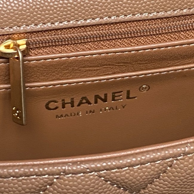 CHANEL Mini Flap Bag with Top Handle AS5701 Camel