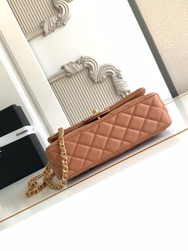 CHANEL Mini Flap Bag with Top Handle AS5702 Camel