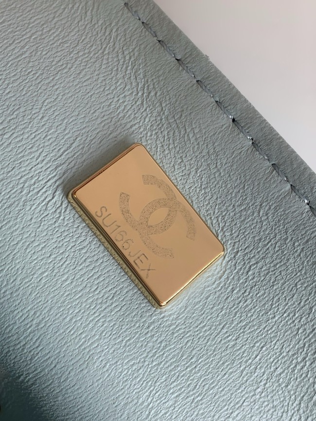 CHANEL Mini Flap Bag with Top Handle AS5702 light blue