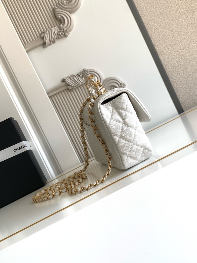 CHANEL Mini Flap Bag with Top Handle AS5702 white