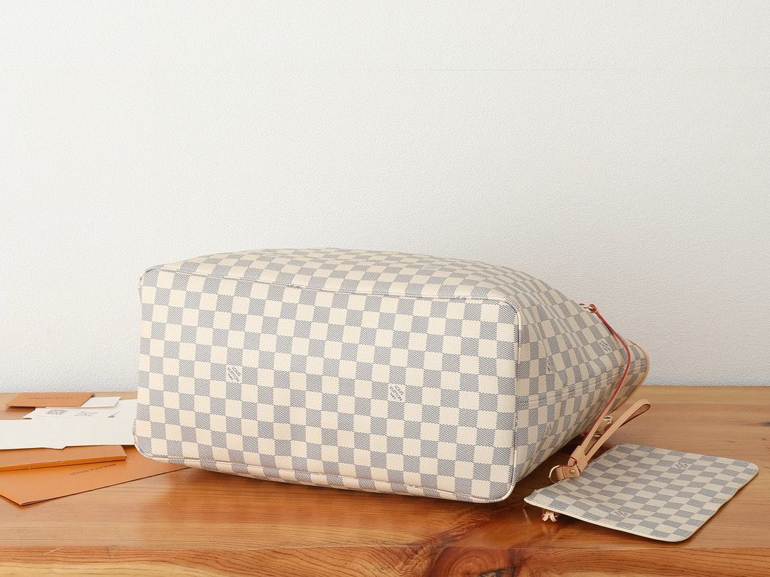 Louis Vuitton Damier Ebene Original NEVERFULL MM N40601 White&Pink Louis Vuitton Damier Ebene Original NEVERFULL MM N40601 White&Pink
