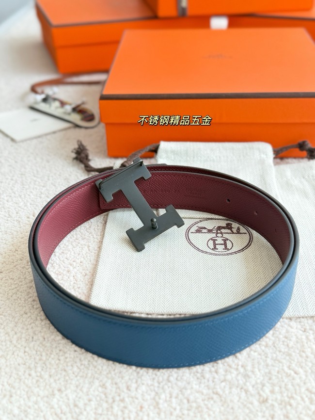 Hermes Epsom calfskin double-sided leather belt 65998