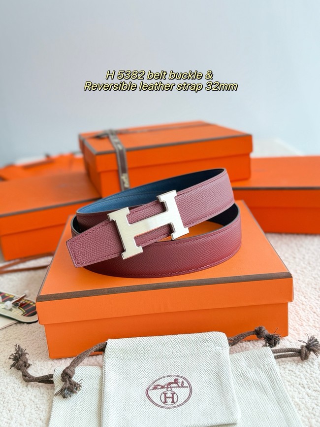 Hermes Epsom calfskin double-sided leather belt 66000