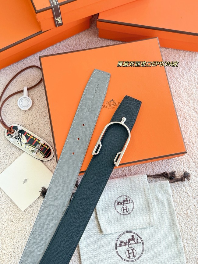 Hermes Epsom calfskin double-sided leather belt 66008