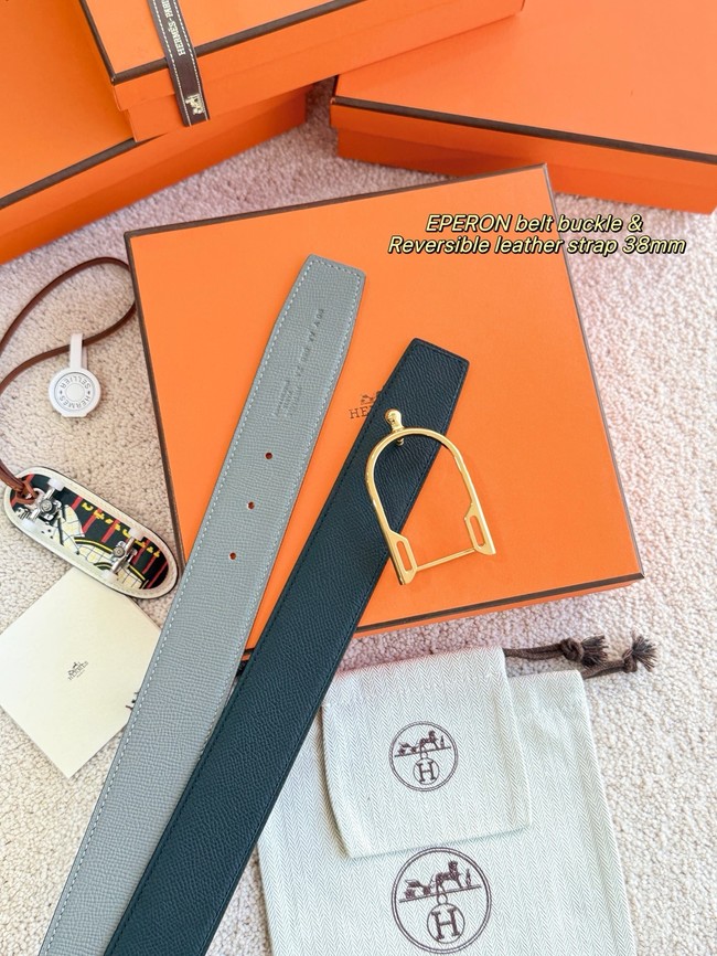 Hermes Epsom calfskin double-sided leather belt 66008