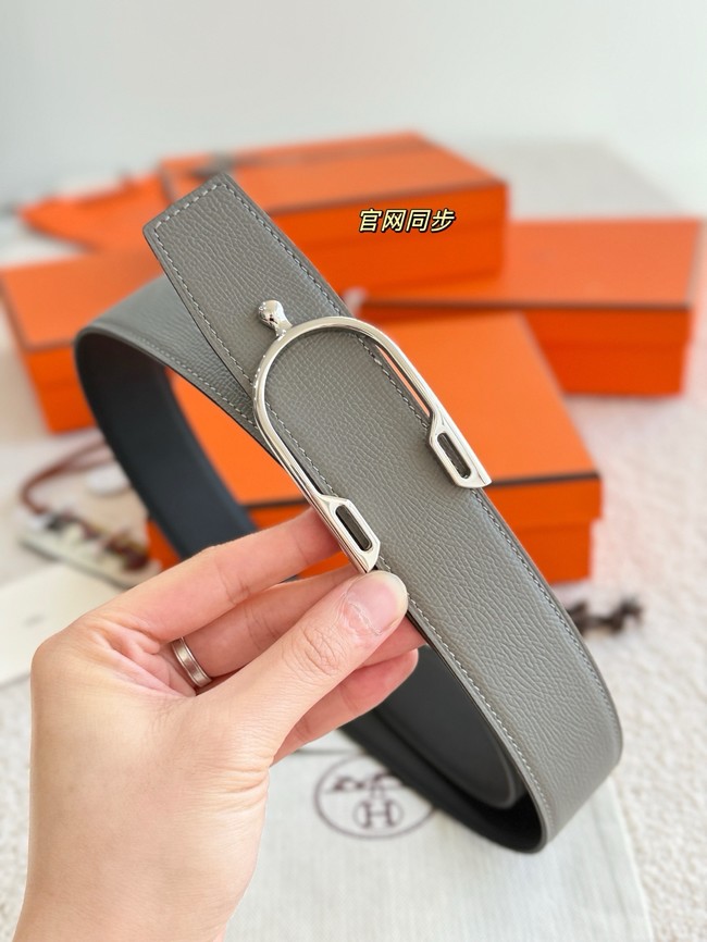 Hermes Epsom calfskin double-sided leather belt 66008