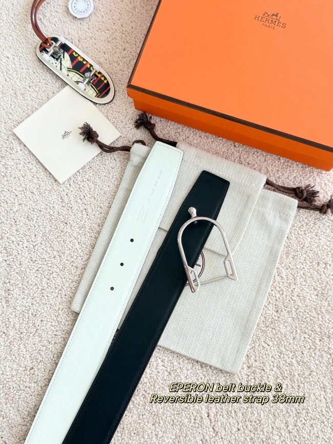 Hermes Swift calfskin double-sided leather belt 66018