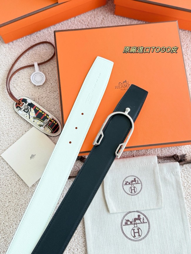 Hermes Swift calfskin double-sided leather belt 66018