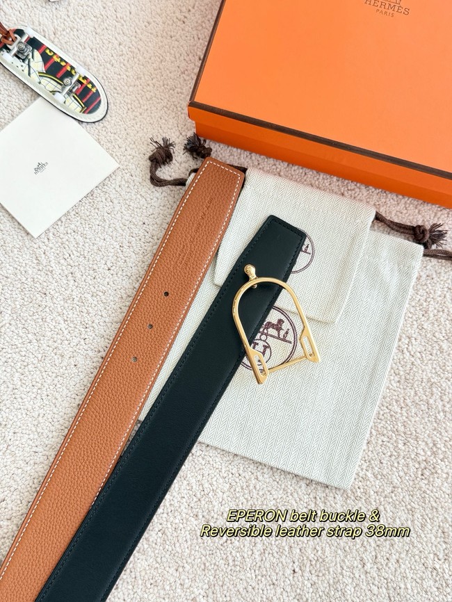 Hermes Swift calfskin double-sided leather belt 66020