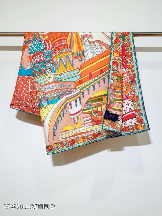 Louis Vuitton Square Scarf Silk Jacquard XT279