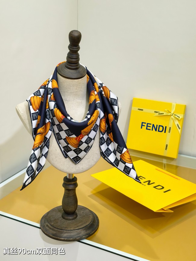 Fendi Square Scarf Silk Jacquard XT2895