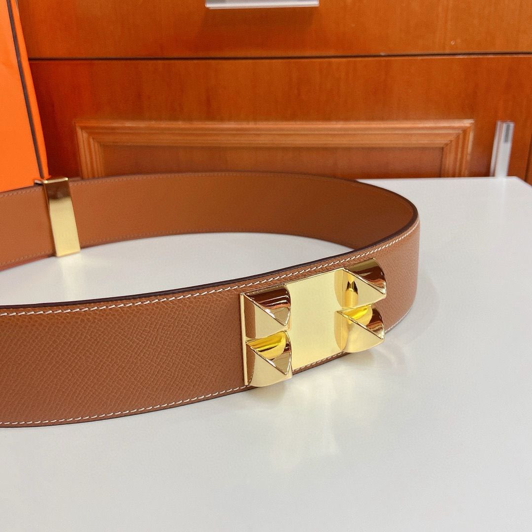 Hermes Epsom calfskin leather belt 66055 brown