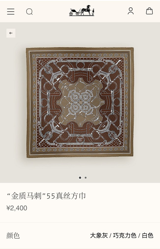 Hermes Shawl Cashmere and Silk Jacquard KY102