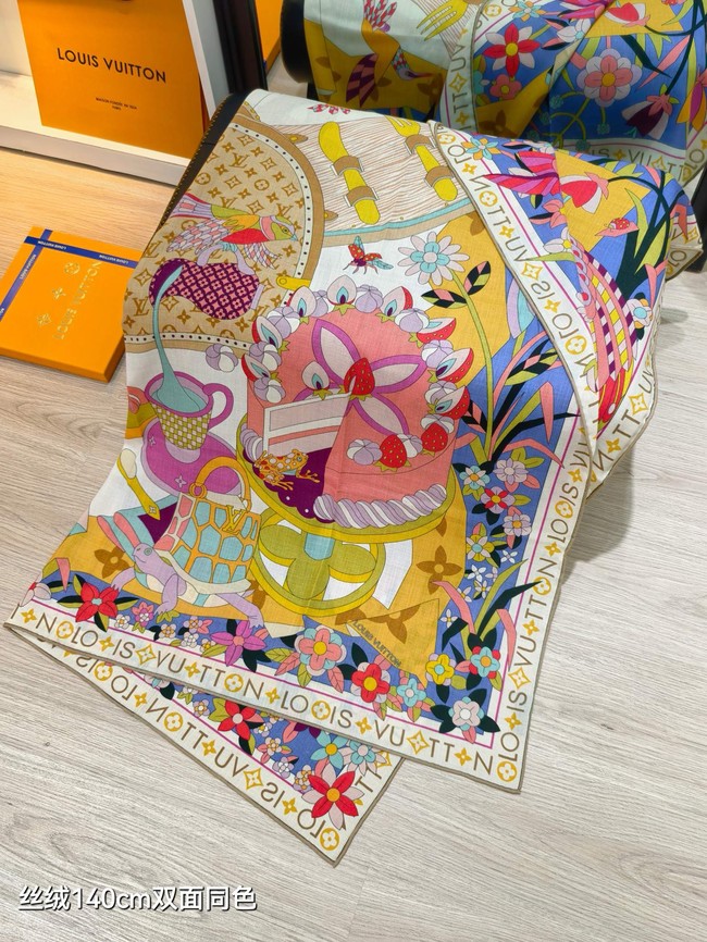 Louis Vuitton Shawl Cashmere and Silk KY123