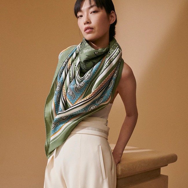 Hermes Shawl Cashmere and Silk Jacquard KY131