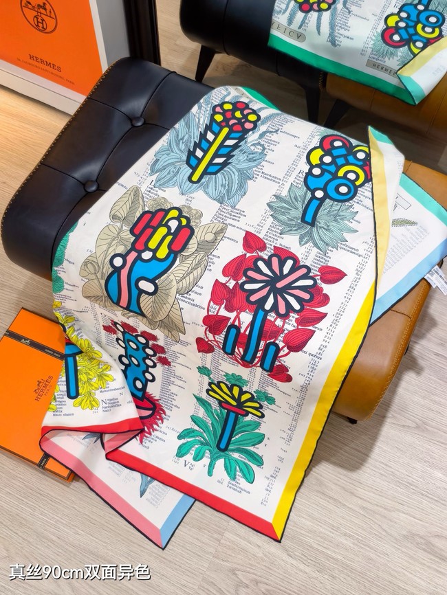 Hermes 90 Square Scarf Silk Twill KY157