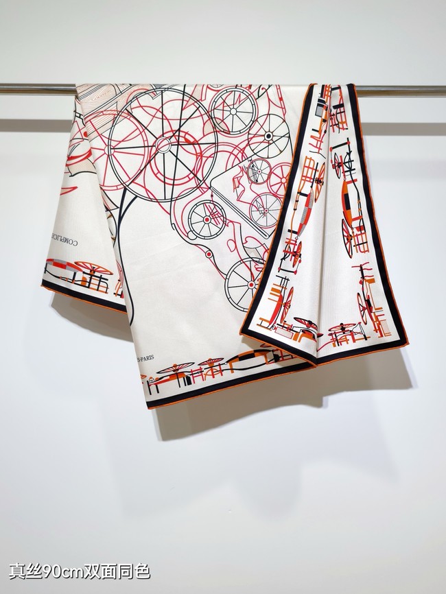 Hermes 90 Square Scarf Silk Twill KY165