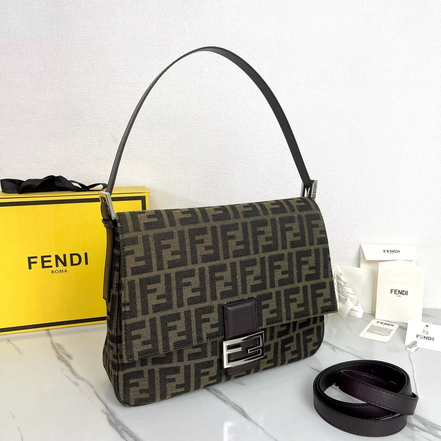 Fendi Mamma Baguette Original Leather Top Handle Bag 8832 Brown Fendi Mamma Baguette Original Leather Top Handle Bag 8832 Brown