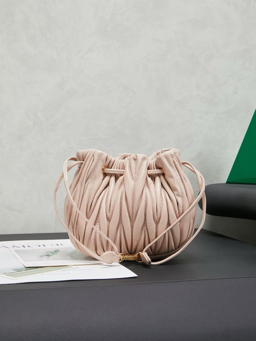 MIU MIU Matelasse Nappa Original Leather Bag 5ND022 Light Pink MIU MIU Matelasse Nappa Original Leather Bag 5ND022 Light Pink