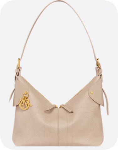 Medium Dior Voyage Bag Powder Beige Flat Macrocannage Grained Calfskin M2846UJ