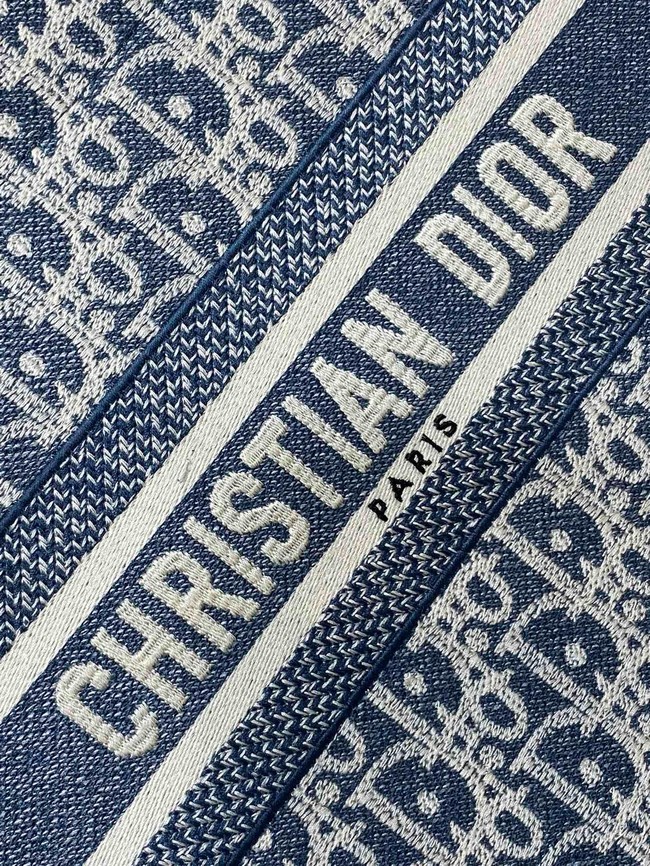 Small Dior Book Tote Dior Oblique Embroidery and Calfskin M1325CZ-1