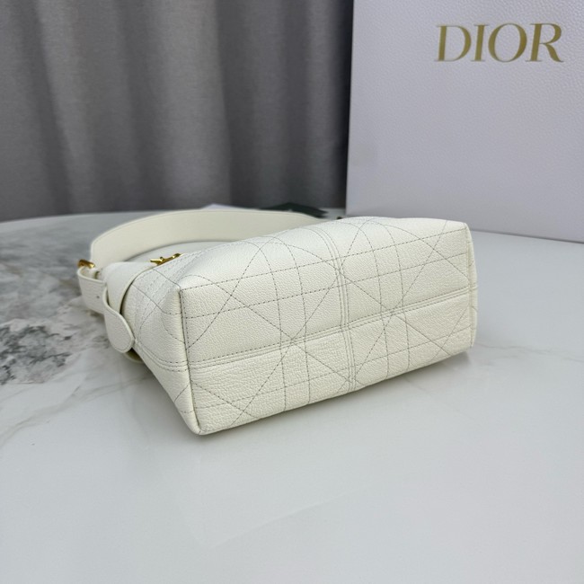 Small Dior Voyage Bag Flat Macrocannage Grained Calfskin M2845UJ Latte