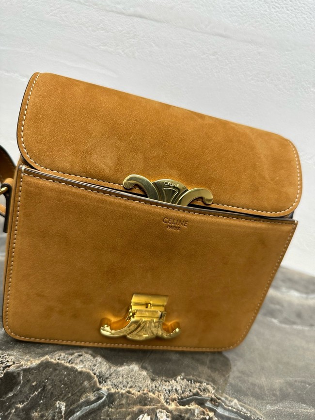 Celine TEEN TRIOMPHE BAG IN NUBUCK CALFSKIN 188423 CAMEL