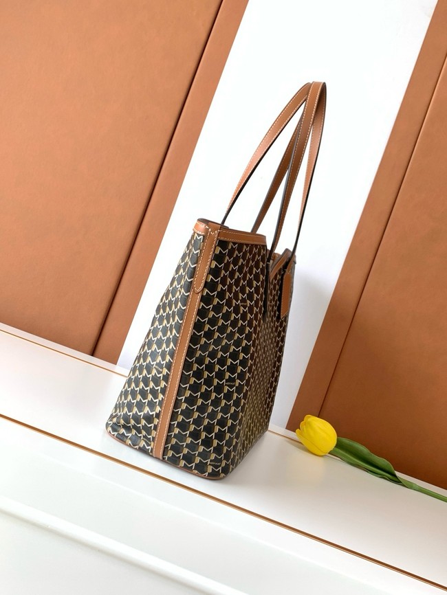 Goyard Calfskin Leather Tote Bag MM M8002 black&brown