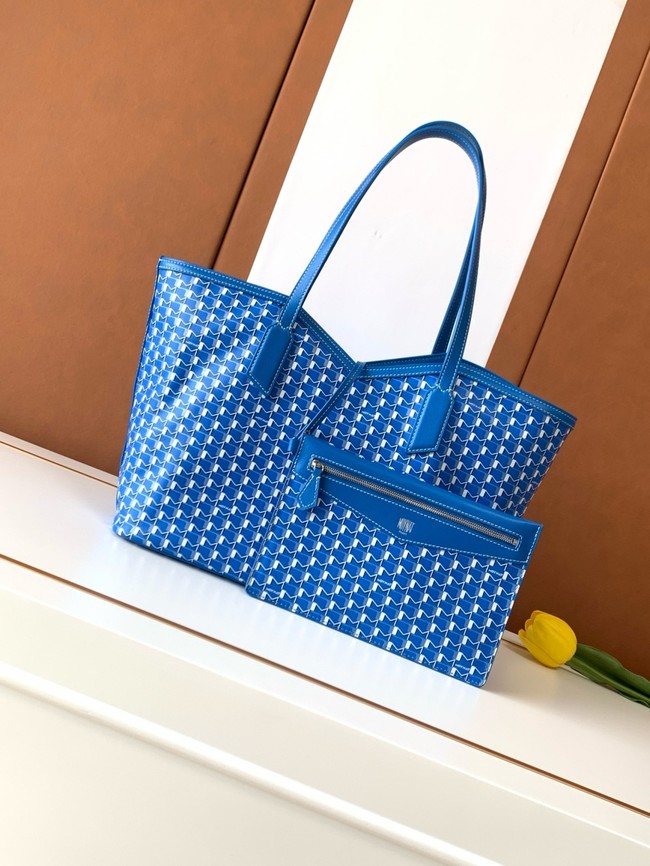 Goyard Calfskin Leather Tote Bag MM M8002 blue
