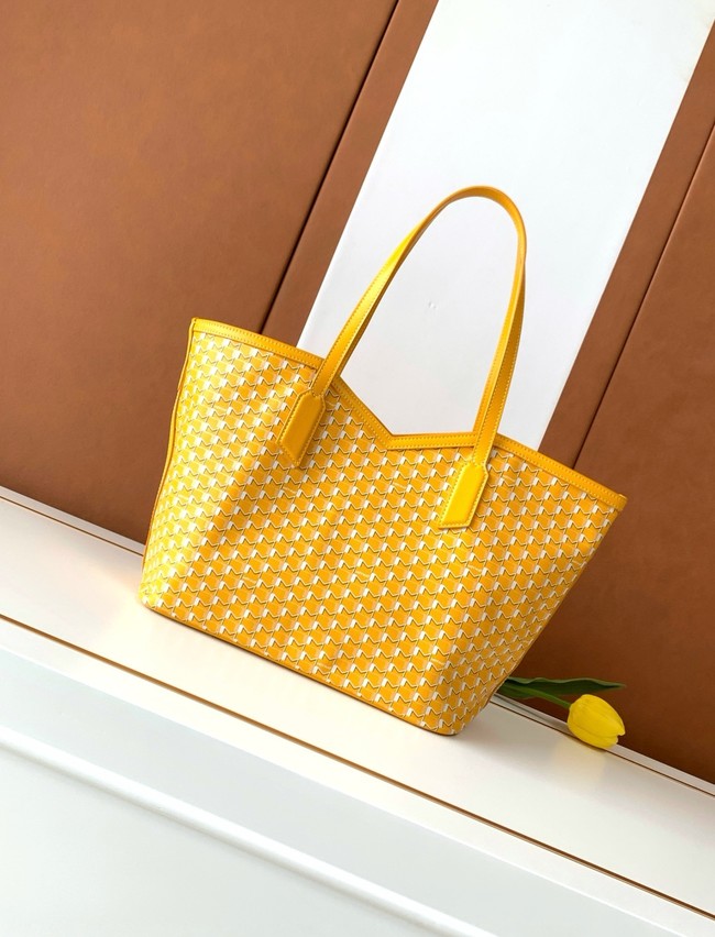 Goyard Calfskin Leather Tote Bag MM M8002 yellow